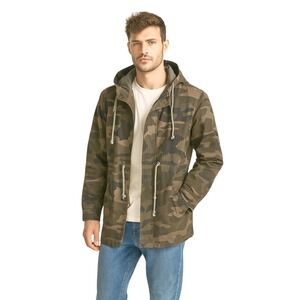 NEW American Bazi Military Mens Retr Camo Hooded Anorak Jacket Large Coat Y2K‎